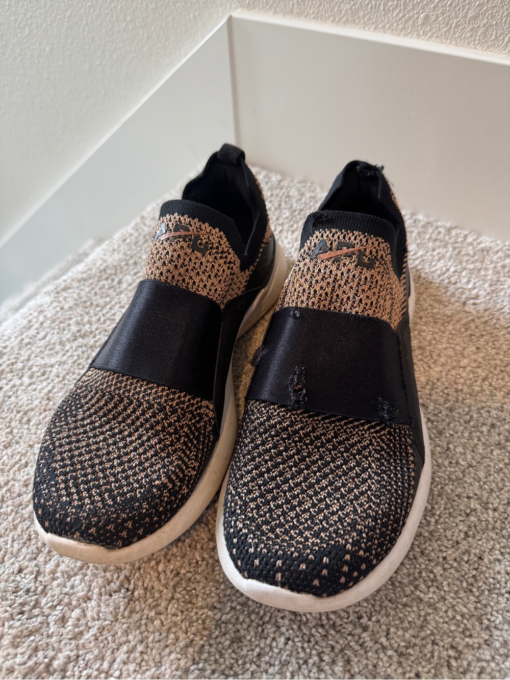 APL Black and Tan Slip-On Athletic Shoes